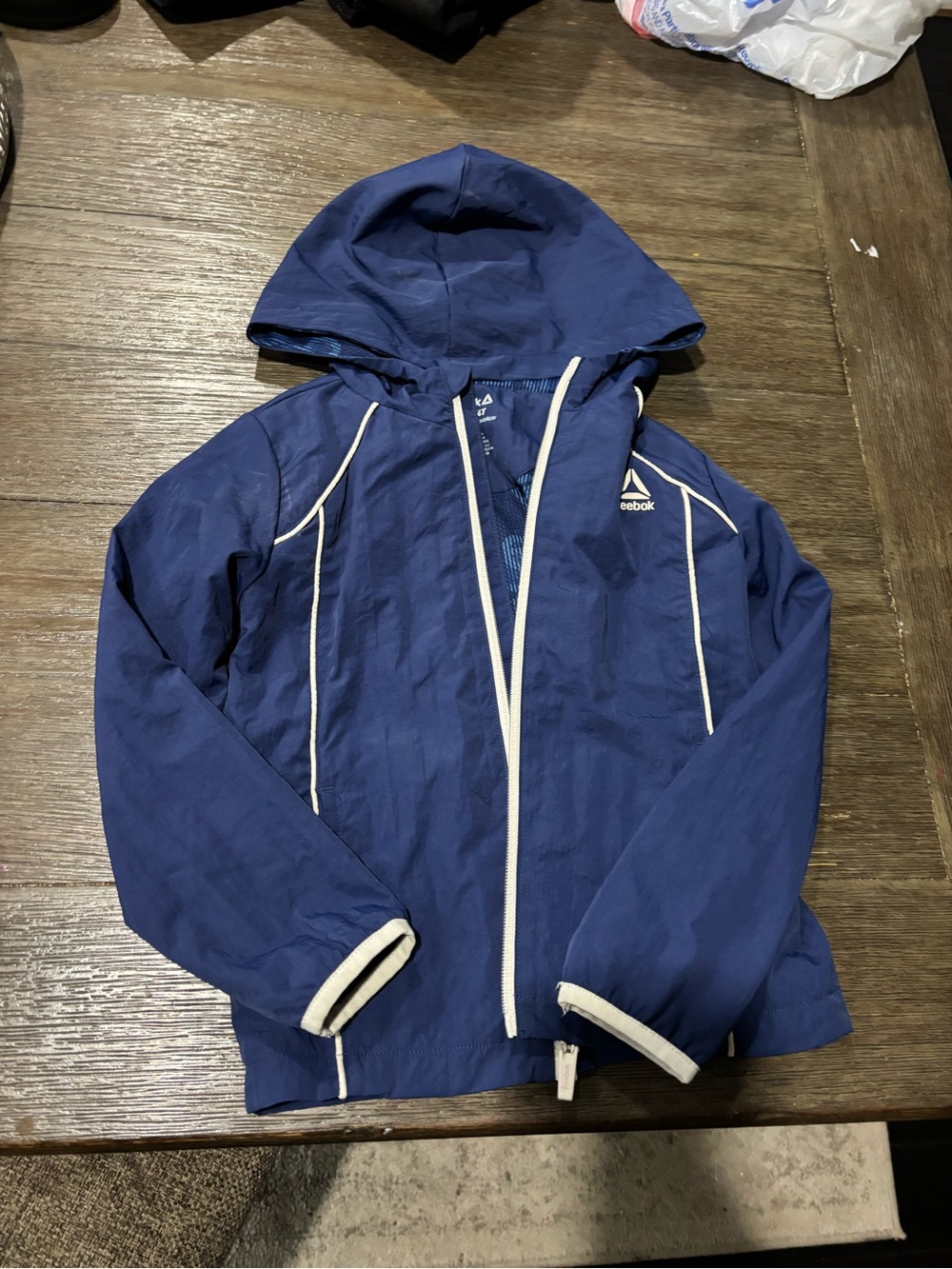 Reebok Toddler 4T Navy Hooded Windbreaker Jacket